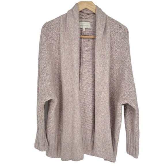 Angel of the North Lavender Chauvet Open Cotton Alpaca Cardigan Sweater Small - Picture 1 of 13